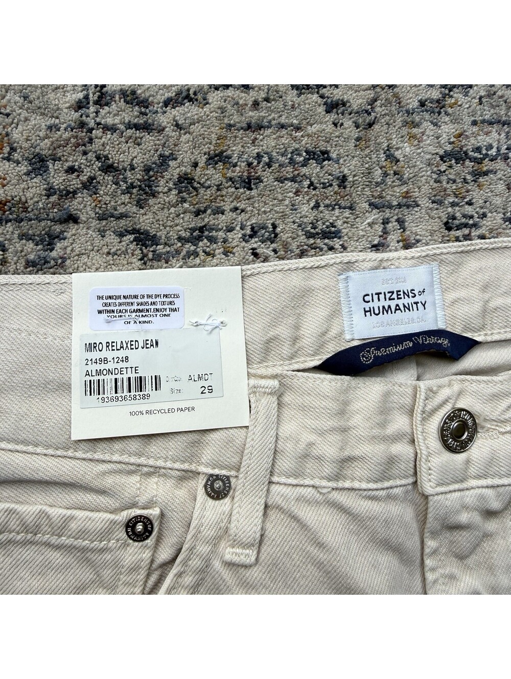 CITIZENS OF HUMANITY Miro Relaxed Jean Women's Size 29 Almondette - Picture 2 of 4